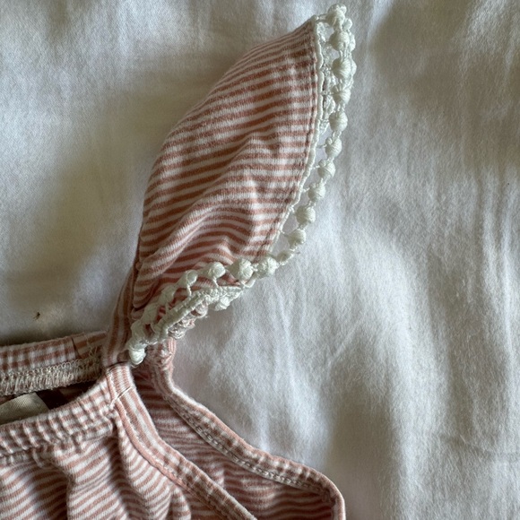 Vignette, Pink and White stripes, romper, size 6T - Picture 3 of 5